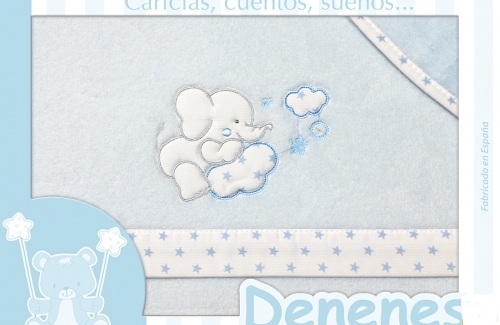 Sábana cuna Denenes Coralina Invierno Elefante Nube