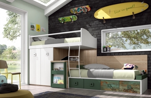 Dormitorio juvenil modelo Style Nino ECO librero